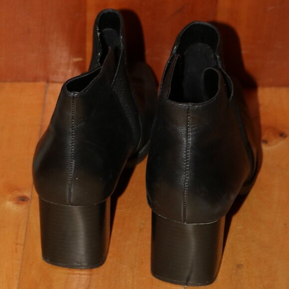 Aerosoles Black Leather Square Toe Comfort Flexible Sole Ankle Booties Sz 8.5 - Picture 5 of 8